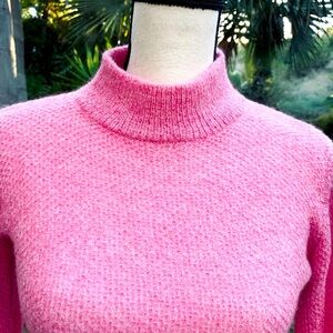 Nicholas pink turtleneck mohair sweater, small